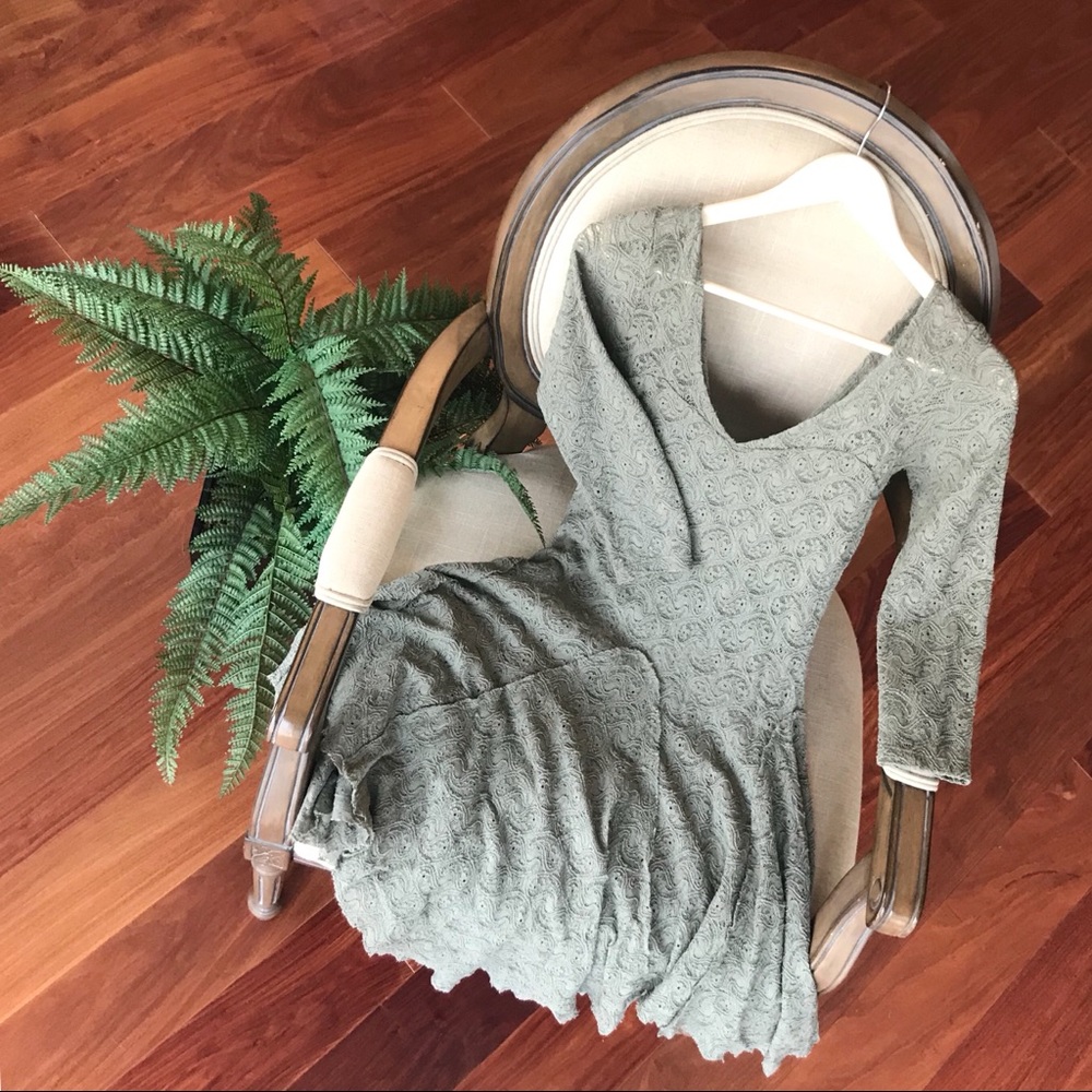 Free People Olive Green Dress